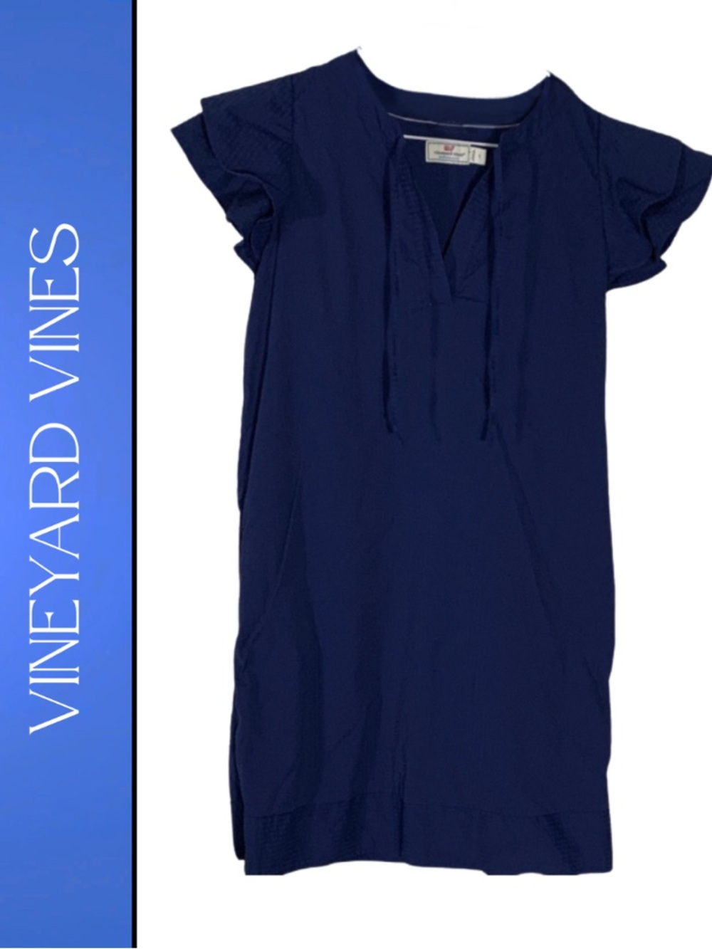 Vineyard Vines Navy Performance Flutter Tunic Dress Women S Preppy Coastal